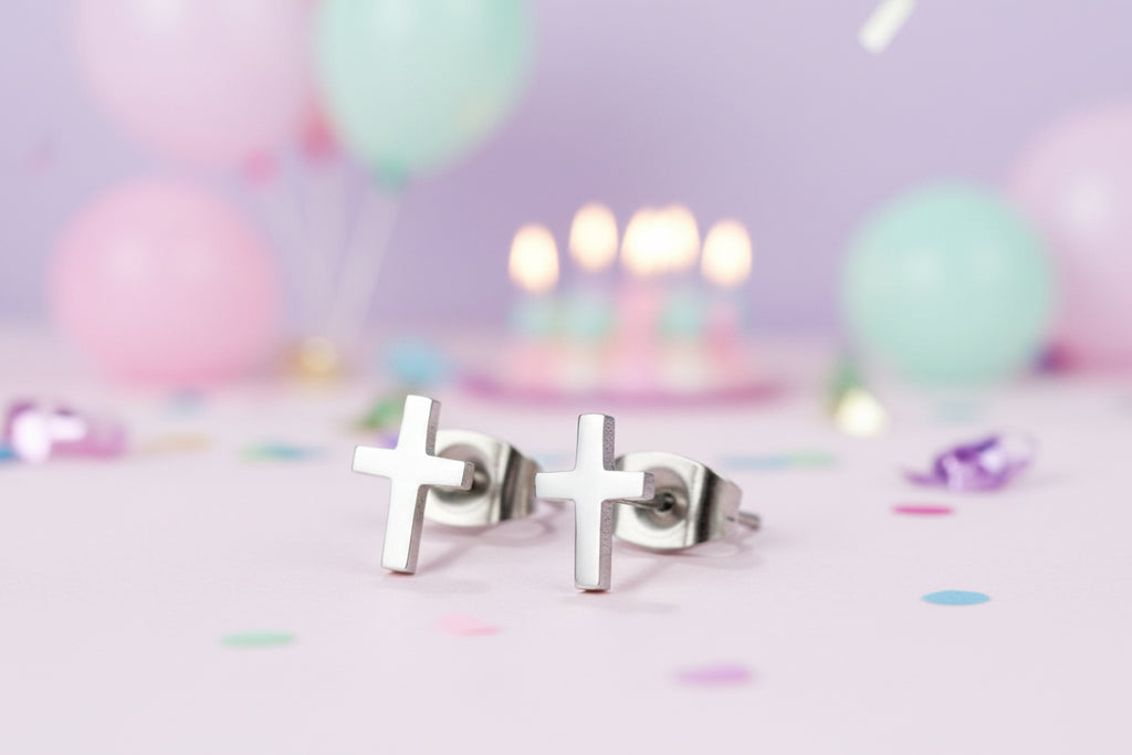 Faith Forward Cross Earrings  (Silver & Gold)