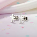 Faith Forward Cross Earrings  (Silver & Gold)