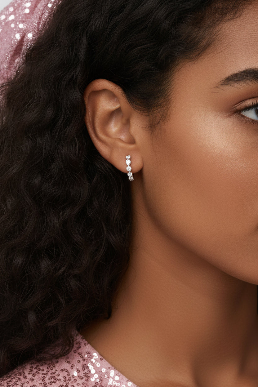 Sweetheart Pavé Huggies